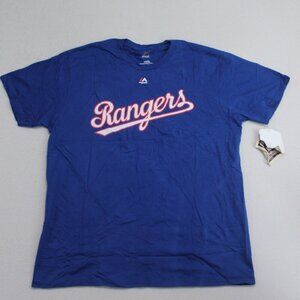 Majestic Men Blue Tee Shirt Texas Rangers Rodriguez 7 Size XL
